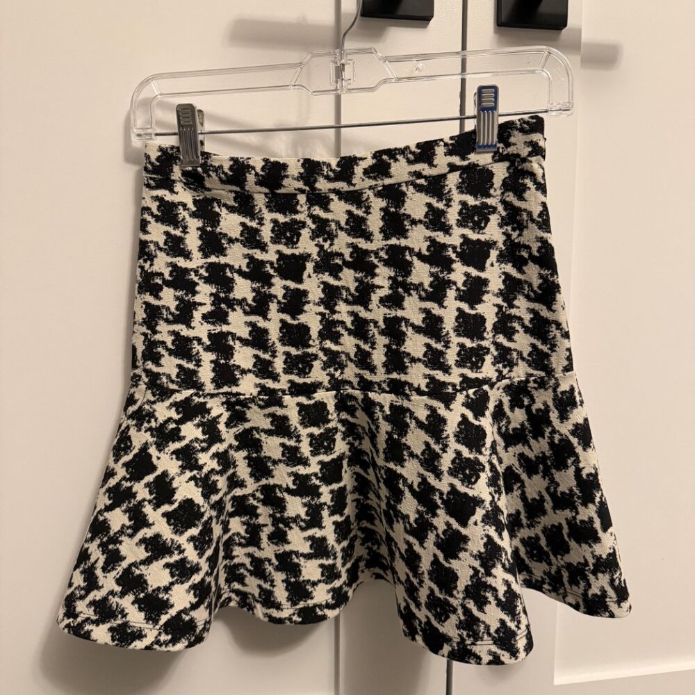 Parker Houndstooth Zip Up Geometric Skirt Size 0